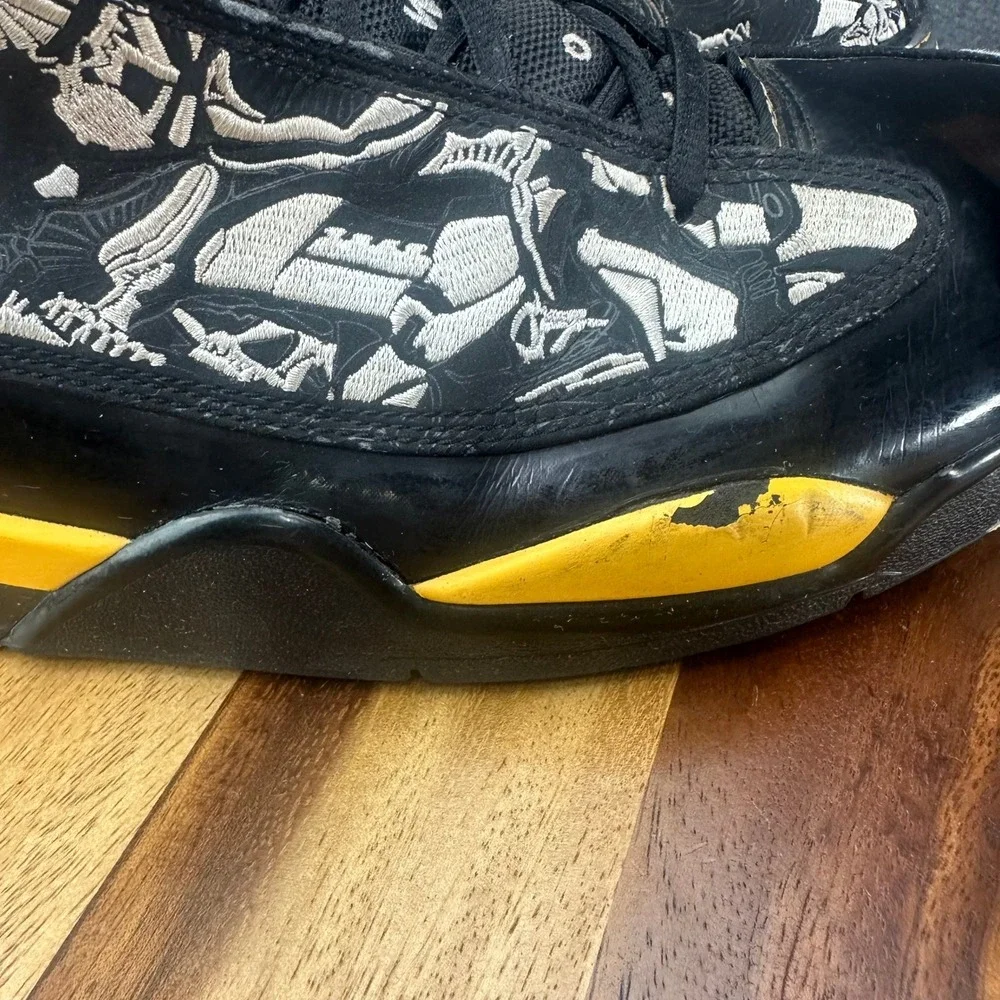 Jordan Dub Zero Black Varsity Maize Etched Sneakers 311046-071 Mens 12 2008